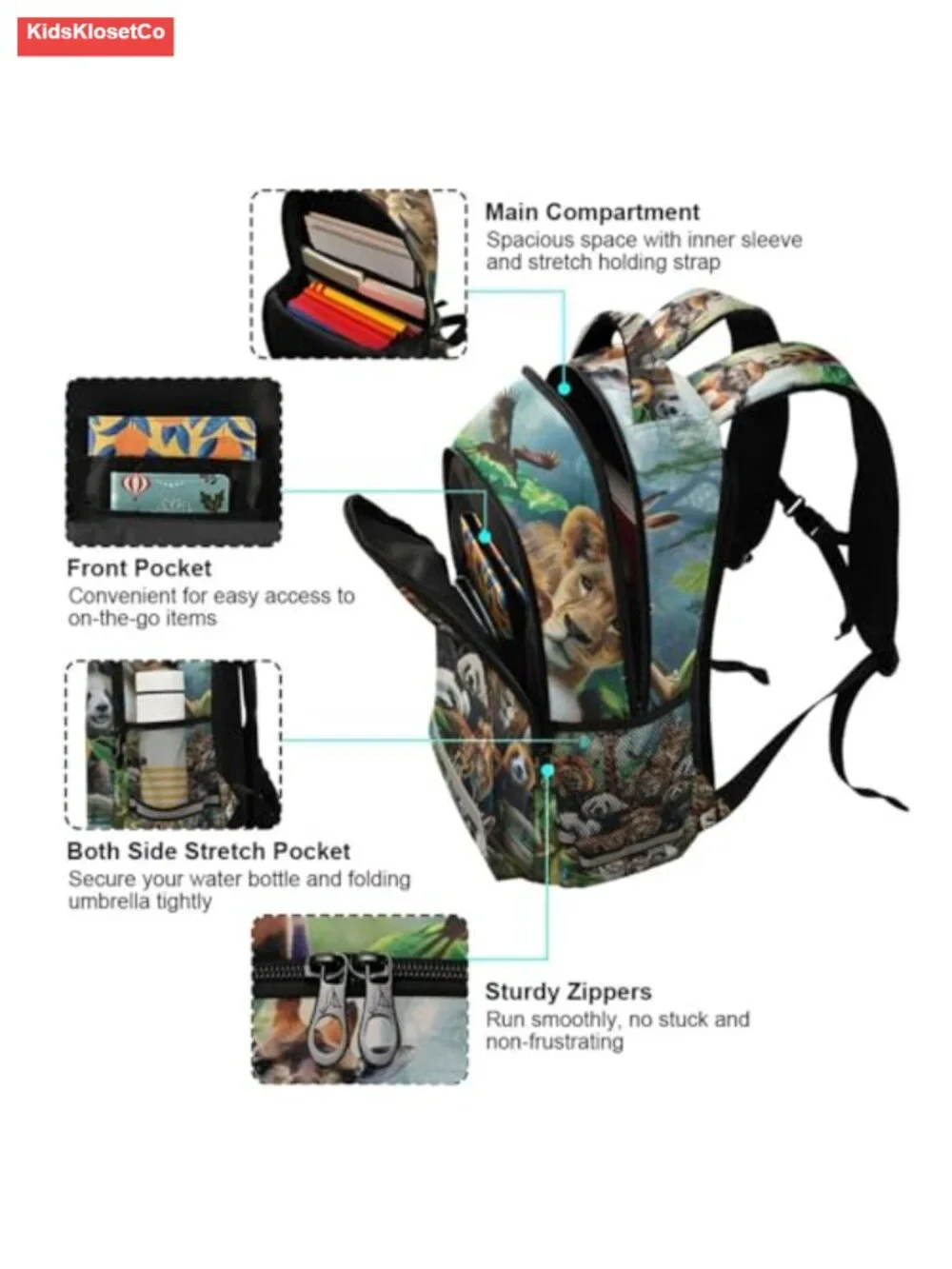 Kids Backpack with Reflective Strips Daypack for School Travel